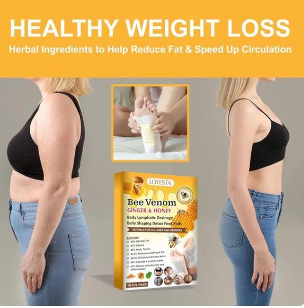 Bee Venom foot patch, Beneficial  in Body Detox, Weight loss, Pain Relief, Cleansing Toxins, Stress Relief, Promote Sleep & Detoxification For Men And Women(Pack of 10 )