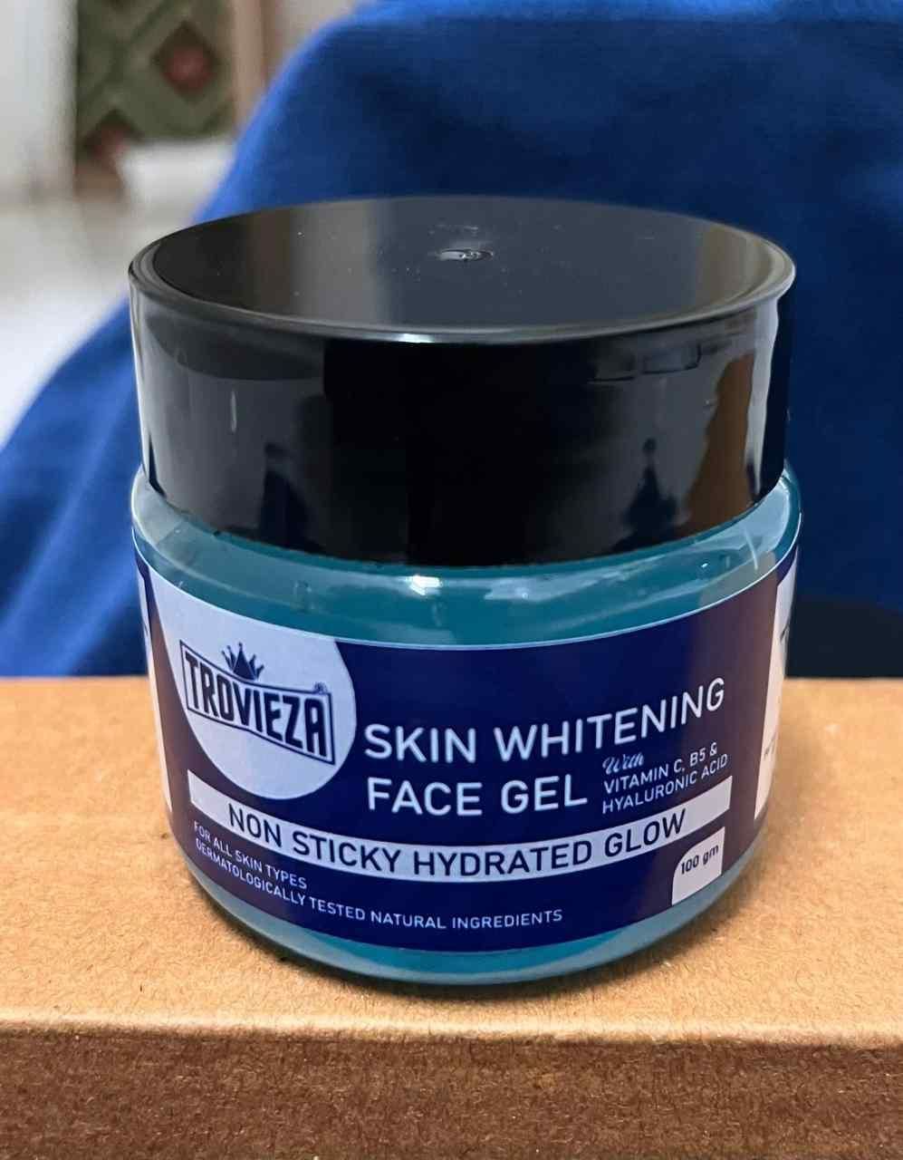 Trovieza Skin Whitening & Brightening Face Gel for Hydrated natural Glow, with Vitamin C, B5 & Hyaluronic, Non sticky, for all skin type, 100gm