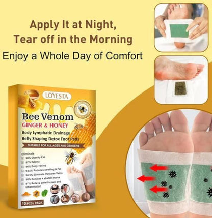 Bee Venom foot patch, Beneficial  in Body Detox, Weight loss, Pain Relief, Cleansing Toxins, Stress Relief, Promote Sleep & Detoxification For Men And Women(Pack of 10 )