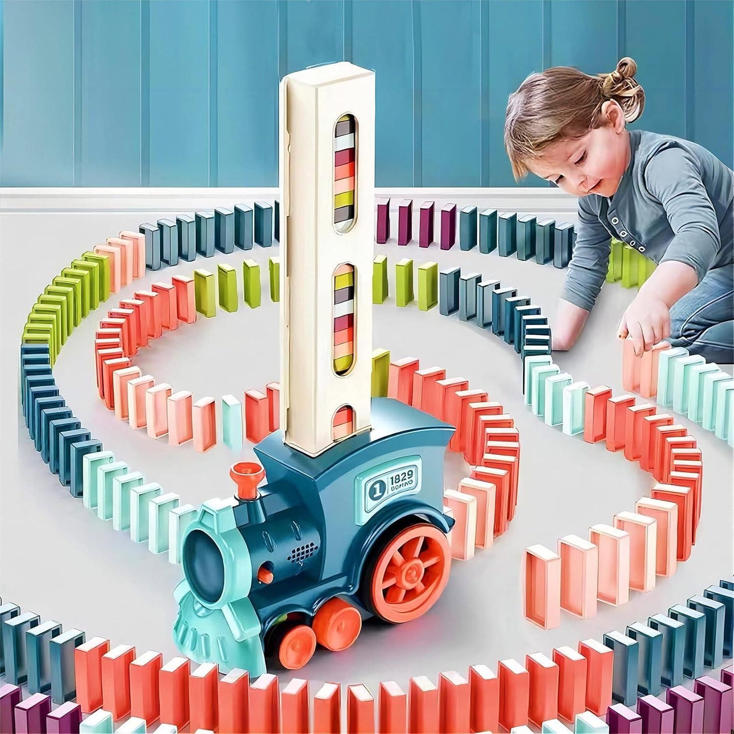 Train Toy Domino Set for Kids BPA Free Plastic with Sound Effects
