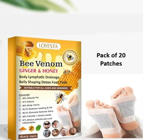 Bee Venom foot patch, Beneficial  in Body Detox, Weight loss, Pain Relief, Cleansing Toxins, Stress Relief, Promote Sleep & Detoxification For Men And Women(Pack of 10 )