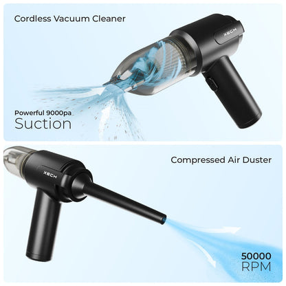 9000Pa Turbo Suction Cleaner | Cordless & Compact Design | Dual Function for Car, Home, office  & More